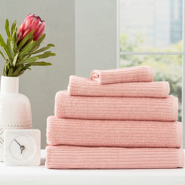 Renee Taylor Cobblestone 5 Piece Blush Towel Pack (6624951861292)