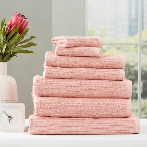 Renee Taylor Cobblestone 7 Piece Blush Towel Pack (6624950485036)