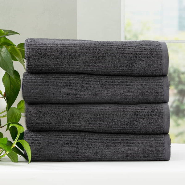 Renee Taylor Cobblestone 4 Piece Platinum Bath Towels (6624919617580)