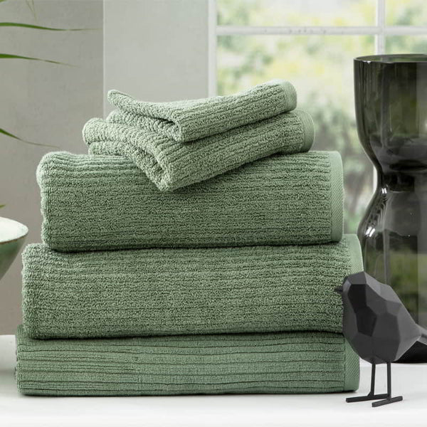 Renee Taylor Cobblestone 5 Piece Sage Towel Pack (6624950190124)