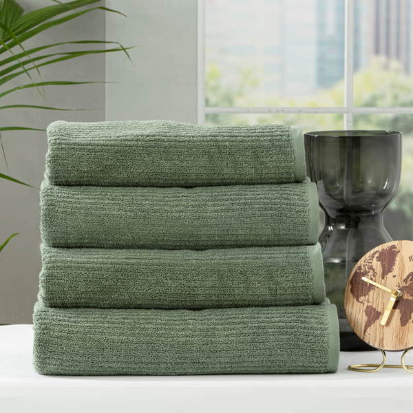 Renee Taylor Cobblestone 4 Piece Sage Bath Towels (6624950386732)