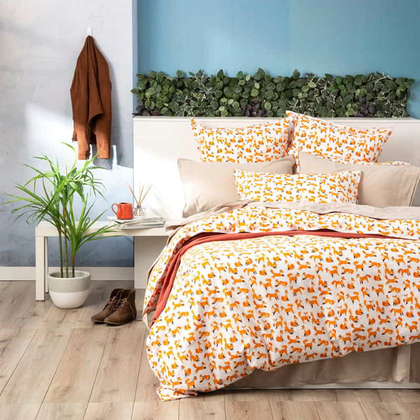 Renee Taylor European Vintage Washed Printed Cotton Fox Quilt Cover Set (6624846446636)