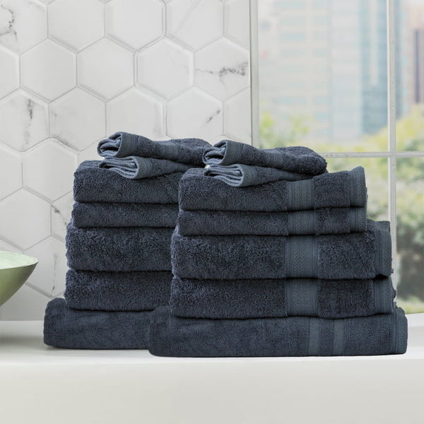 Renee Taylor Stella 14 Piece Indigo Towel Pack (6625262469164)