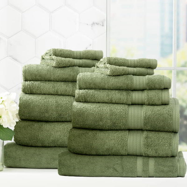 Renee Taylor Stella 14 Piece Jade Towel Pack (6625263550508)