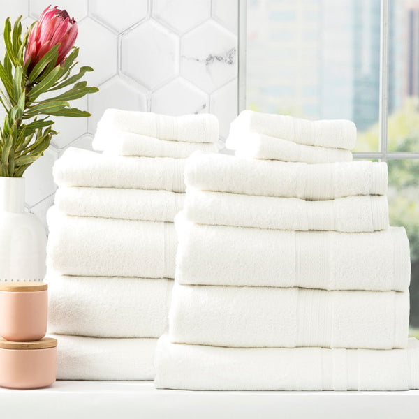 Renee Taylor Stella 14 Piece White Towel Pack (6625241464876)