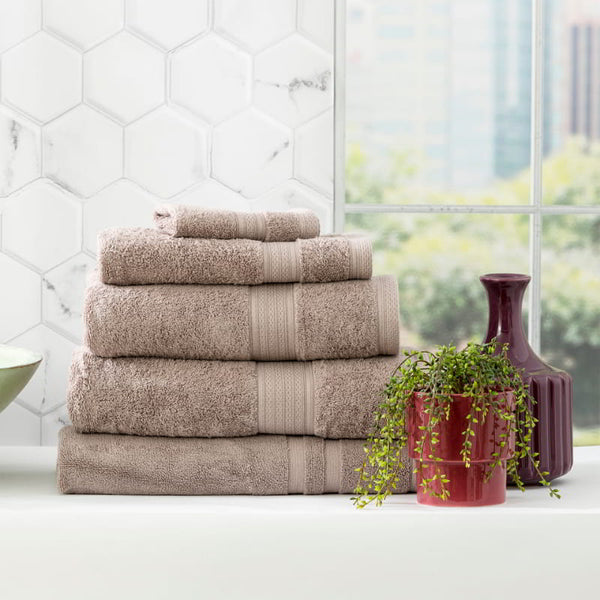 Renee Taylor Stella 5 Piece Pewter Towel Pack (6625255718956)