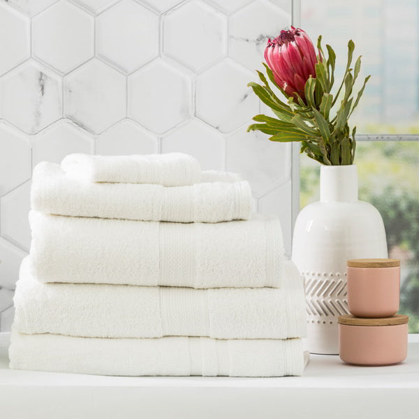 Renee Taylor Stella 5 Piece White Towel Pack (6625241497644)