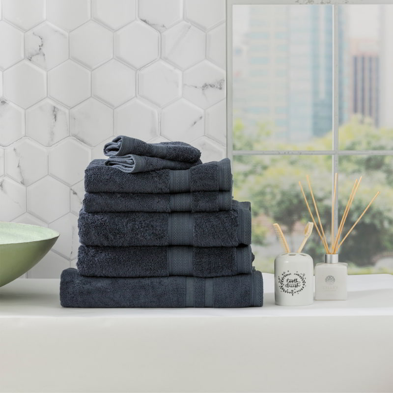 Renee Taylor Stella 7 Piece Indigo Towel Pack (6625262403628)