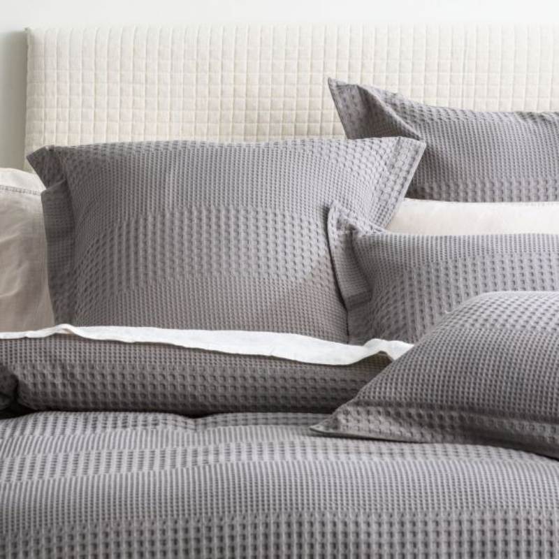 Renee Taylor Elegance Waffle Cotton Jacquard Fossil Quilt Cover Set