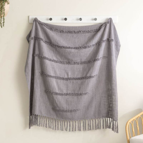 Renee Taylor Cambridge Cotton Slub Tufted Moonlike Throw