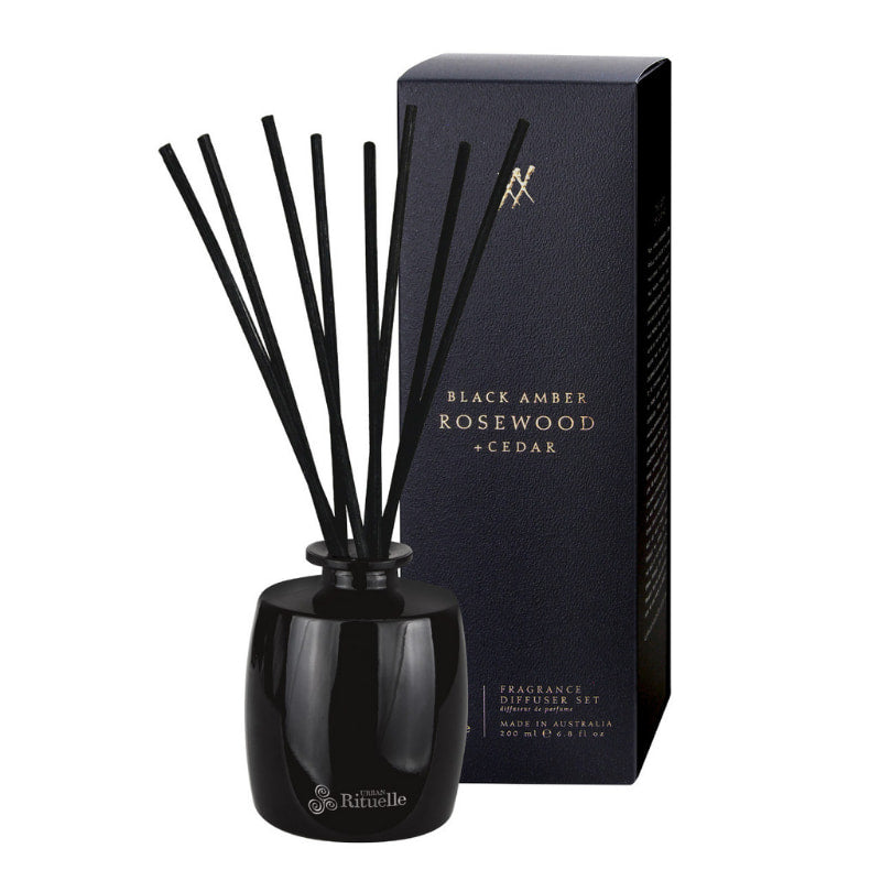 Urban Rituelle Black Amber, Rosewood & Cedar Diffuser Set (6672567435308)