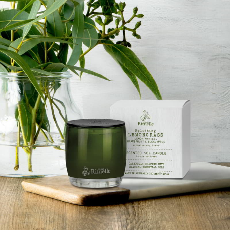 Urban Rituelle Lemongrass, Lemon Myrtle, Grapefruit & Eucalyptus Blend Candle 140gm (6672520445996)