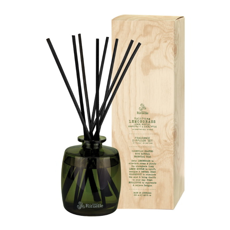 Urban Rituelle Lemongrass, Lemon Myrtle, Grapefruit & Eucalyptus Blend Diffuser Set (6672540303404)