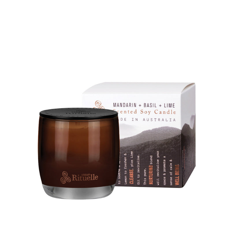 Urban Rituelle Mandarin, Basil & Lime Essential Oils Candle 140gm (6672510386220)