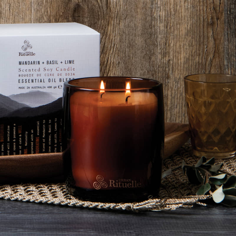 Urban Rituelle Mandarin, Basil & Lime Essential Oils Candle 400gm (6672522149932)