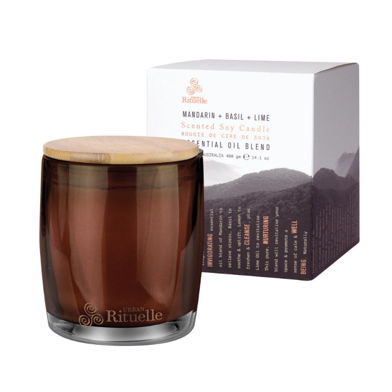 Urban Rituelle Mandarin, Basil & Lime Essential Oils Candle 400gm (6672522149932)