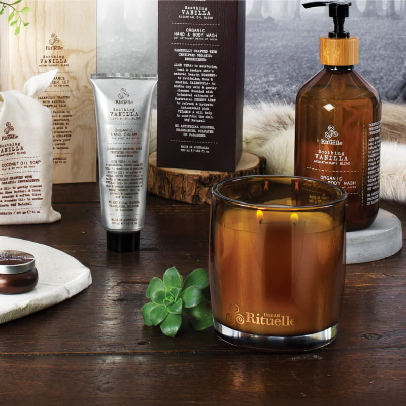 Urban Rituelle Vanilla, Lavender & Geranium Blend Candle 400gm (6672530341932)