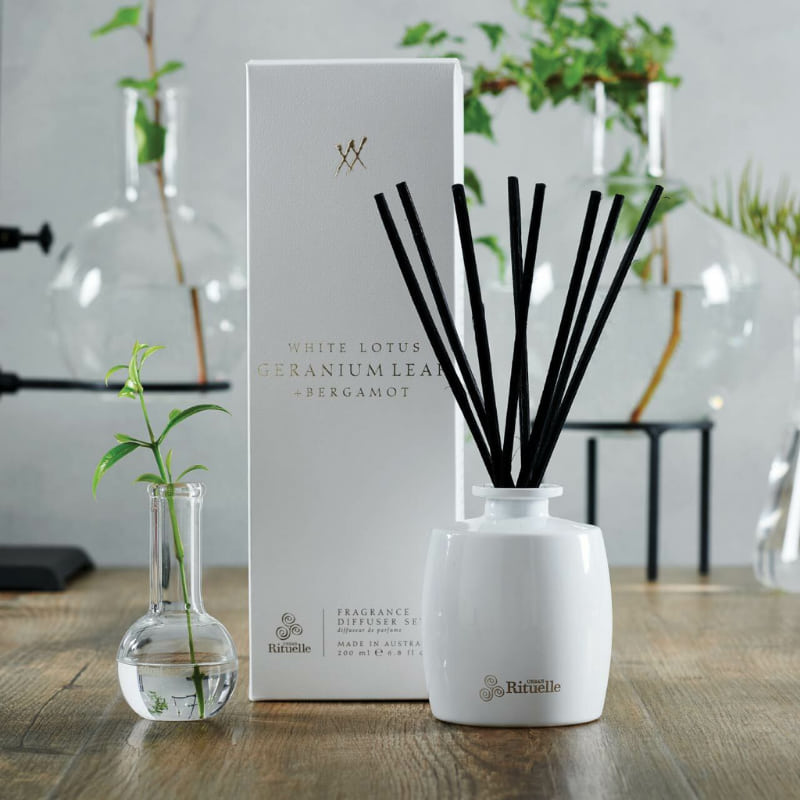 Urban Rituelle White Lotus, Geranium Leaf & Bergamot Diffuser Set (6672567762988)