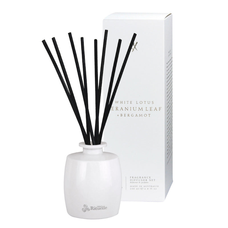 Urban Rituelle White Lotus, Geranium Leaf & Bergamot Diffuser Set (6672567762988)