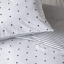 VTWonen Black and White Striped Hearts Cotton Quilt Cover Set (6831722627116)