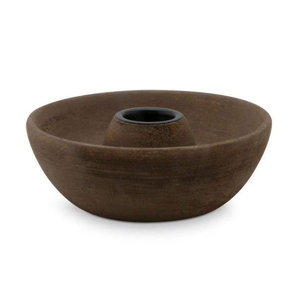 VTWonen Brown Round 10cm Candle Holder with Black Cup (6841865764908)