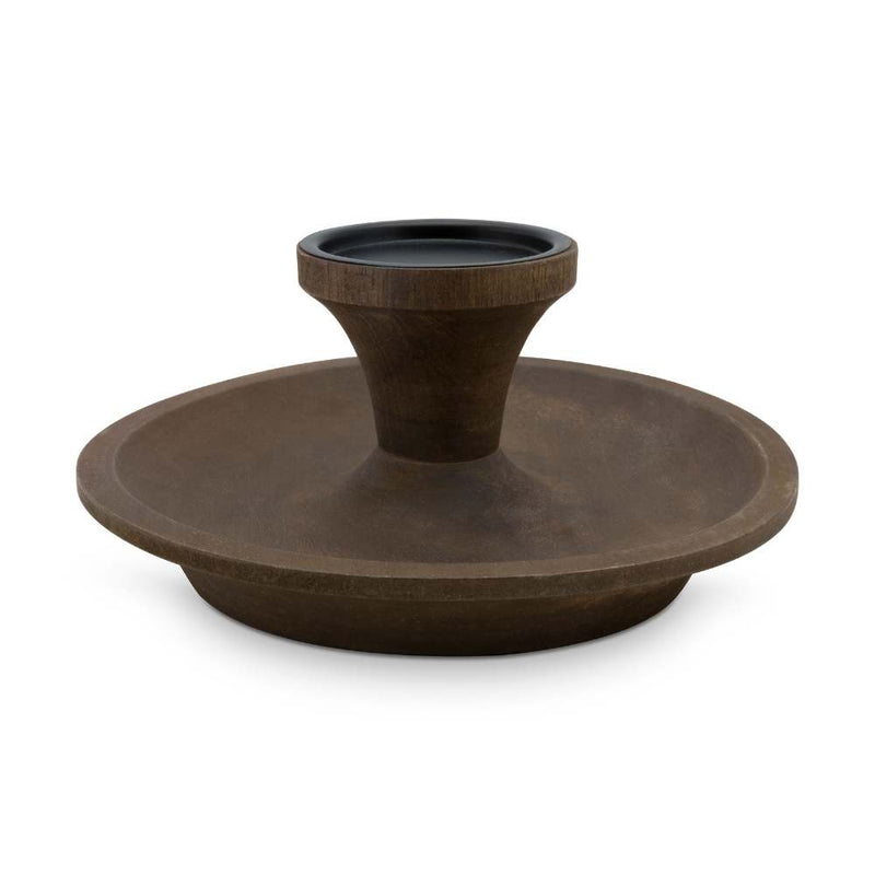 VTWonen Brown Round 23cm Candle Holder with Black Cup (6841867468844)