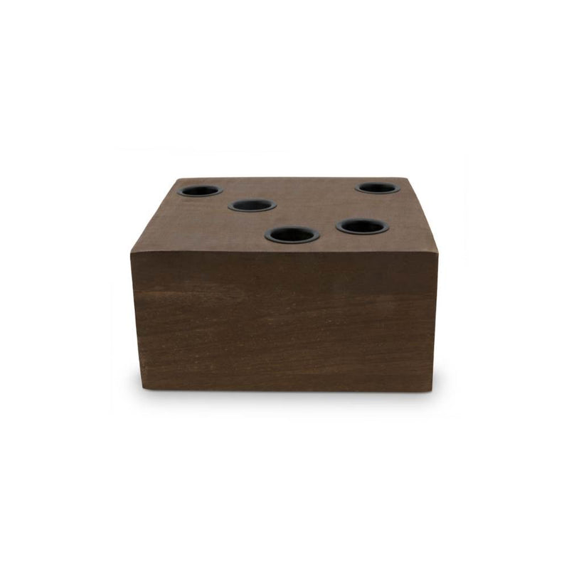 VTWonen Brown Square Reversible Candle Block Holder with Black Cups (6841864060972)