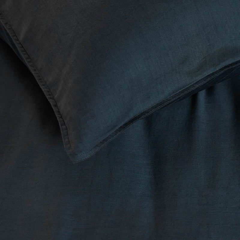 VTWonen Earth Dark Blue Cotton Sateen Quilt Cover Set (6831730491436)