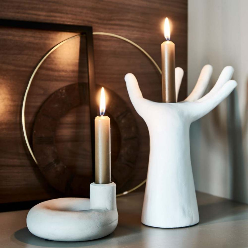 VTWonen Matte White Ecomix Hand Wide Candle Holder (6854512967724)