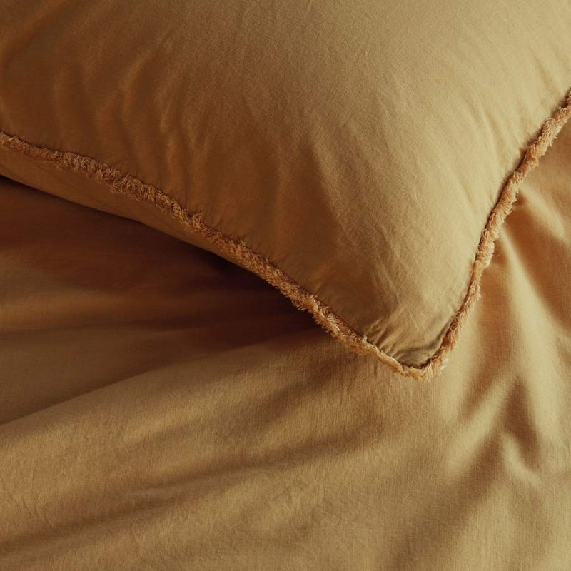 VTWonen Natural Stone Fraying Yellow Cotton Quilt Cover Set (6831733997612)