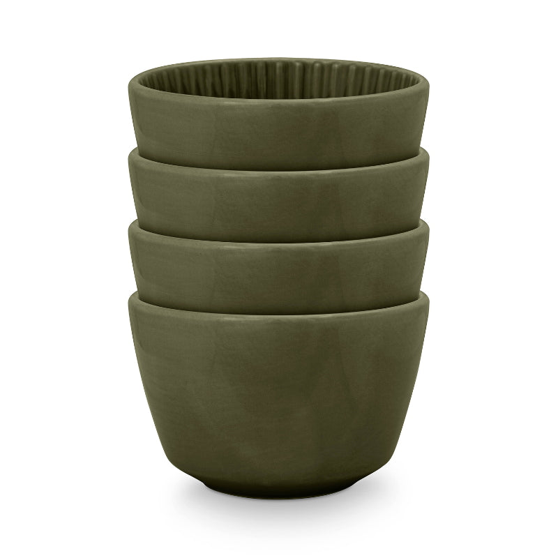 VTWonen Relievo Dark Green 12.5cm High Bowls Set of 4 (6985281011756)