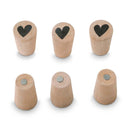 VTWonen Wooden Cone and Heart Magnets Set of 6 (6836413366316)