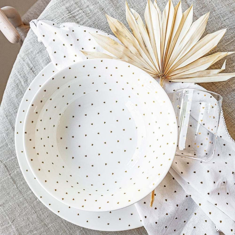 VTWonen White Golden Hearts 12.5cm Bowl (6841901121580)