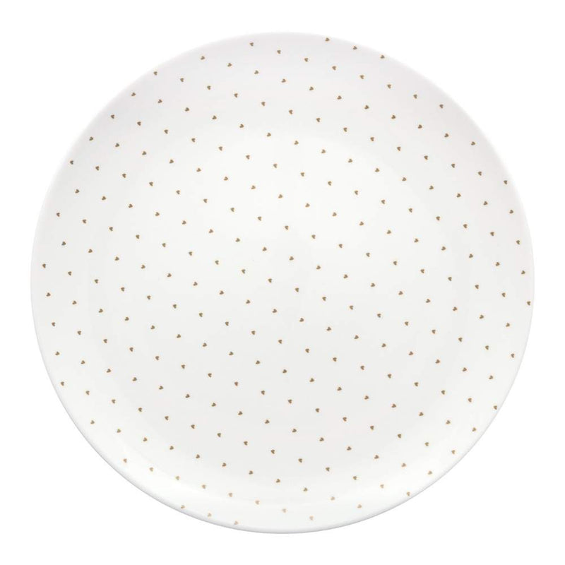 VTWonen White Golden Hearts 35.5cm Charger Plate (6841887457324)
