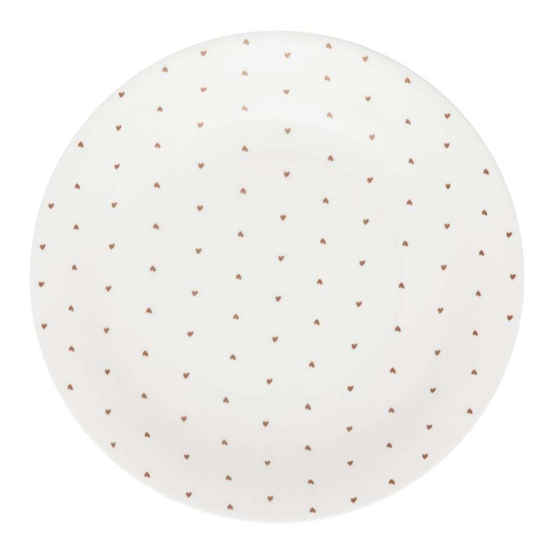 VTWonen White Golden Hearts 25.5cm Pasta Plate (6841889161260)
