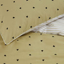 VTWonen Yellow Striped Hearts Cotton Quilt Cover Set (6831723348012)