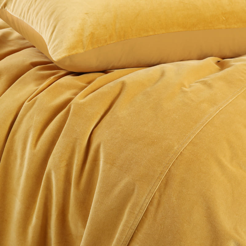 Vintage Design Cotton Velvet Gold Harmony Quilt Cover Set (6673984290860)