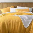 Vintage Design French Linen Ochre Quilt Cover Set (6673495818284)