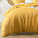 Vintage Design French Linen Ochre Quilt Cover Set (6673495818284)