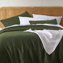 Vintage Design French Linen Olive Quilt Cover Set (6673498570796)