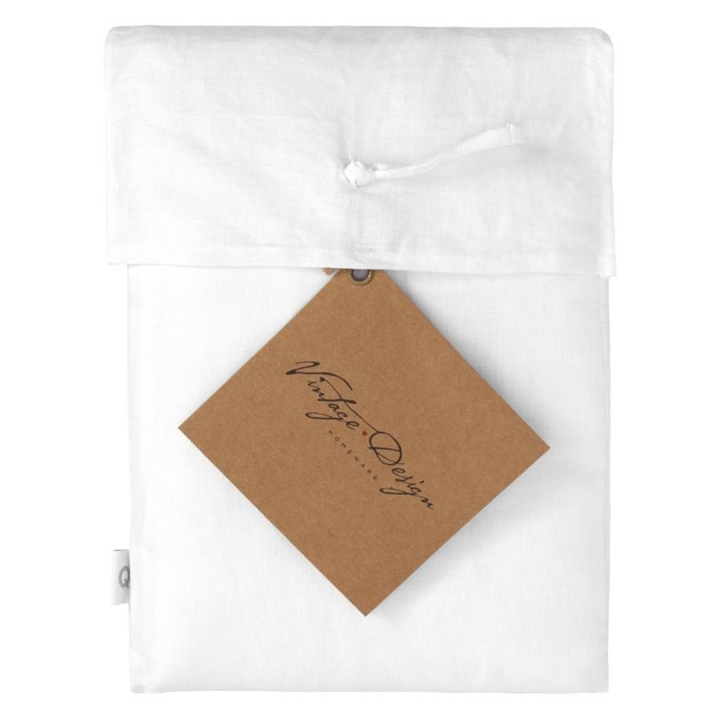 Vintage Design Hemp White Quilt Cover Set (6677271380012)