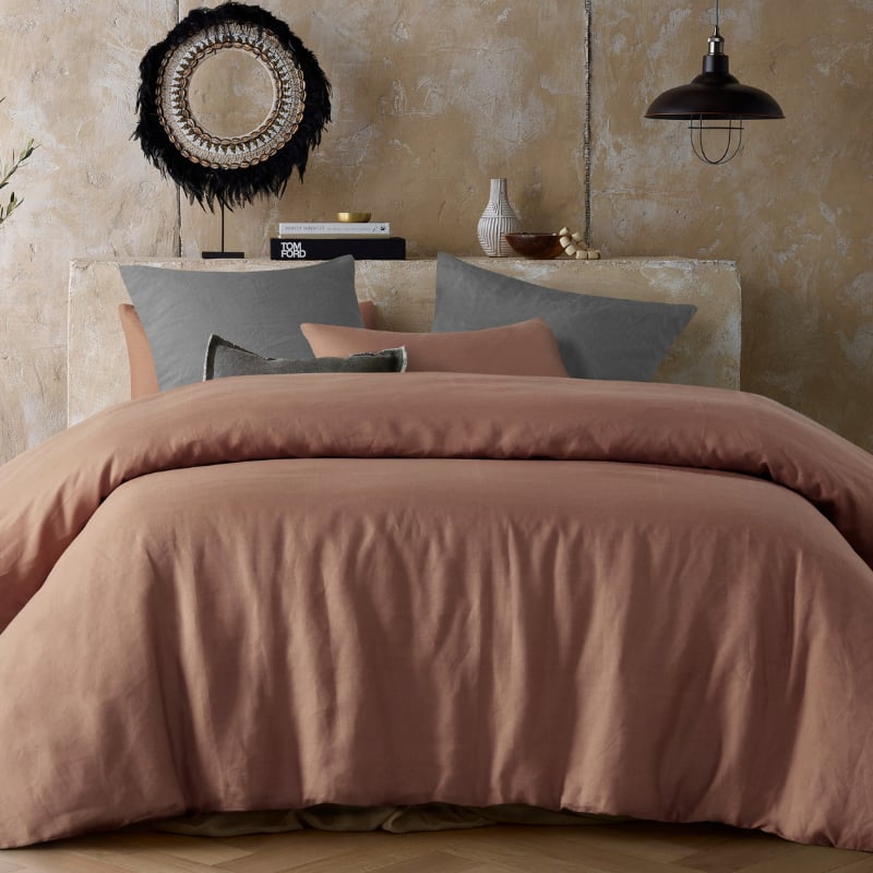 Vintage Design Homewares Hemp Hazelnut Quilt Cover Set (6919178321964)
