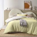 Vintage Design Hugo Reversible Cotton Gauze White/Butter Quilt Cover Set (6879326109740)