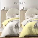 Vintage Design Hugo Reversible Cotton Gauze White/Butter Quilt Cover Set (6879326109740)