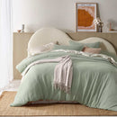 Vintage Design Hugo Cotton Gauze Sage Quilt Cover Set (6879316279340)