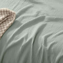 Vintage Design Hugo Cotton Gauze Sage Quilt Cover Set (6879316279340)