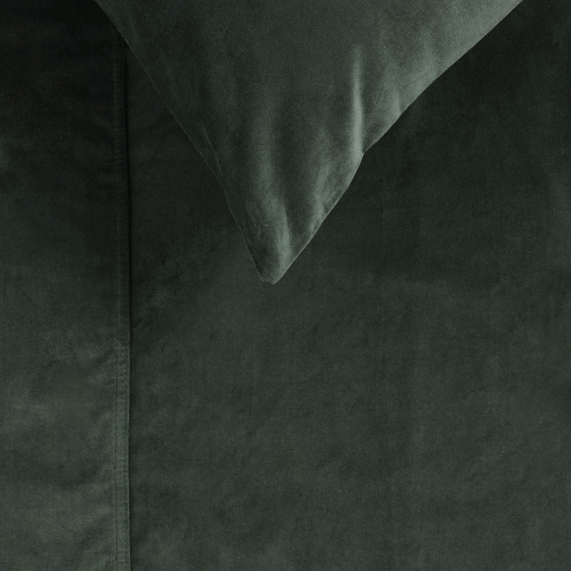 Vintage Design Cotton Velvet Forest Green Quilt Cover Set (6674370953260)