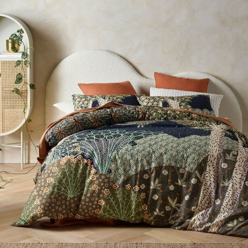 Accessorize Forest Linen Cotton Printed Quilt Cover Set (6826229596204)