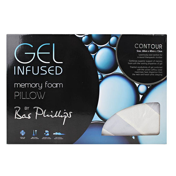 alt="Front details of a nice packaging of a memory foam pillow experience a luxuriously cool and comfortable sleep"
