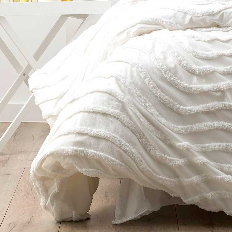 Cloud Linen Wave Cotton Chenille White Vintage Washed Quilt Cover Set - Manchester Factory (5407093555244)
